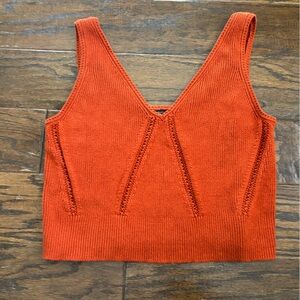Banana republic rust orange 100% cotton knit boho tank size L